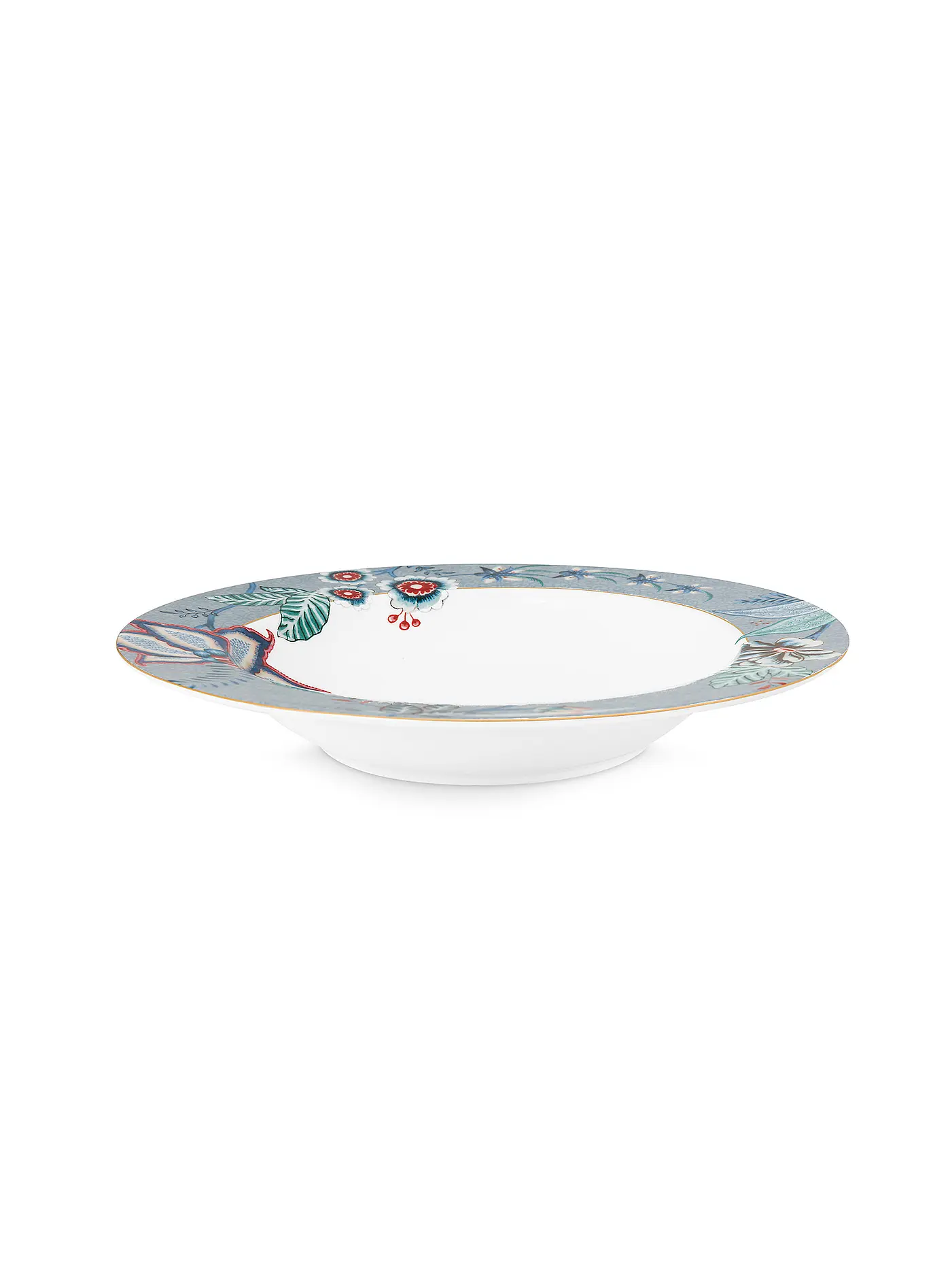 PIP STUDIO | Suppenteller 21,5cm Flower Festival Dark Pink | hellblau